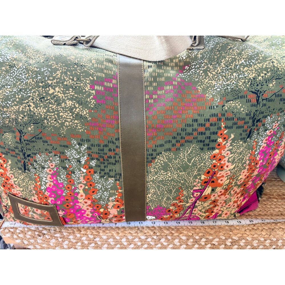Vintage III Parcel Loop NYC XL Canvas Duffel Weekender Bag Woodland Floral - Picture 6 of 12